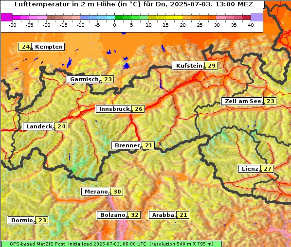 Temperatur, 3. 7. 2025
