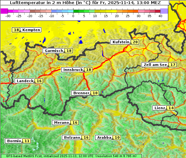 Temperatur, 14. 11. 2025