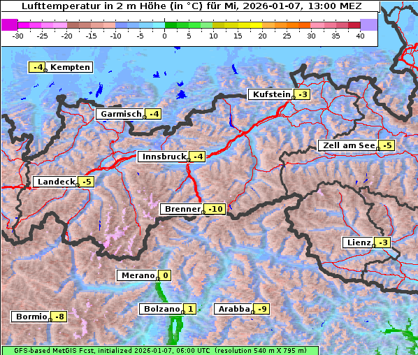 Temperatur, 7. 1. 2026