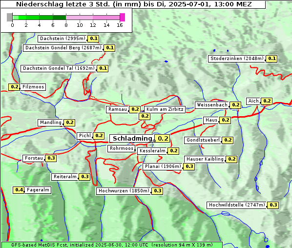 Niederschlag, 1. 7. 2025