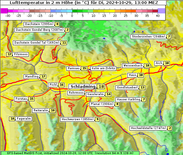 Temperatur, 29. 10. 2024