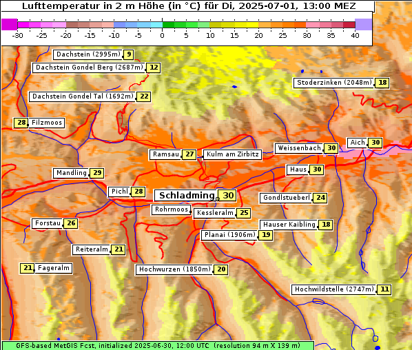 Temperatur, 1. 7. 2025