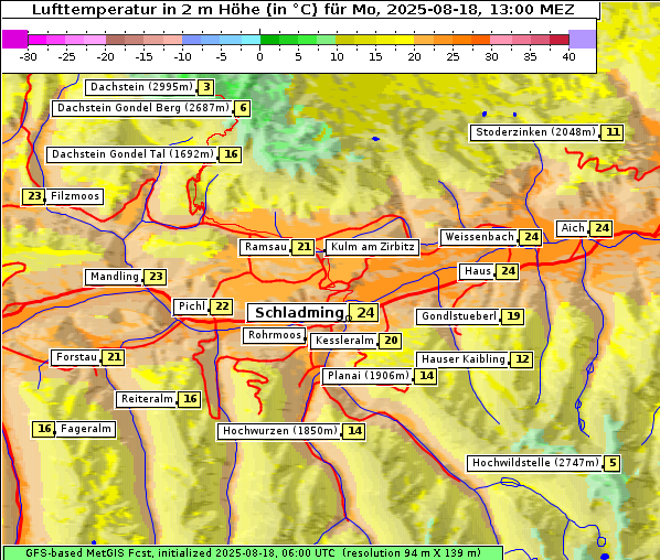 Temperatur, 18. 8. 2025