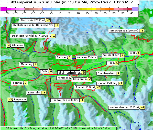 Temperatur, 27. 10. 2025