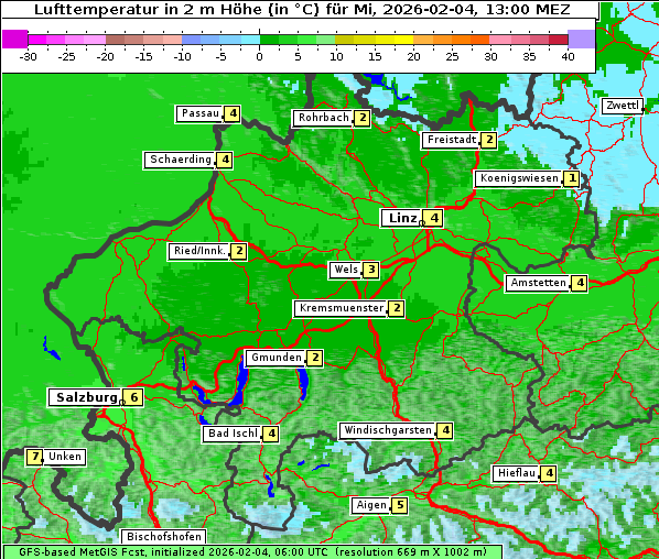 Temperatur, 4. 2. 2026