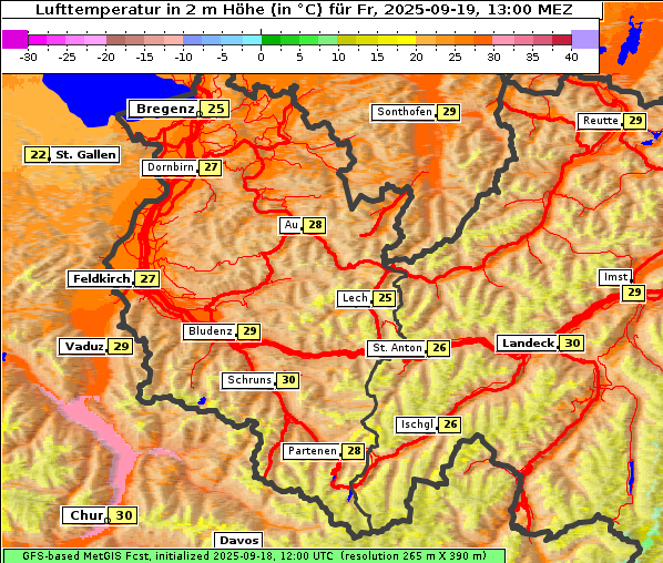 Temperatur, 19. 9. 2025