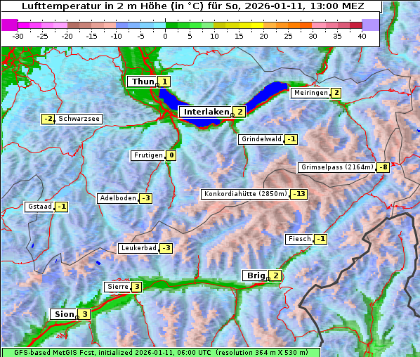 Temperatur, 11. 1. 2026