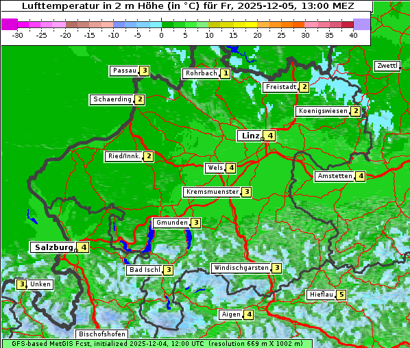 Temperatur, 5. 12. 2025