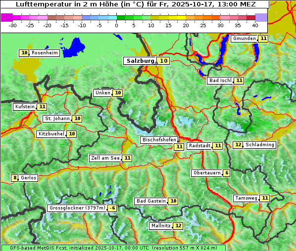 Temperatur, 17. 10. 2025