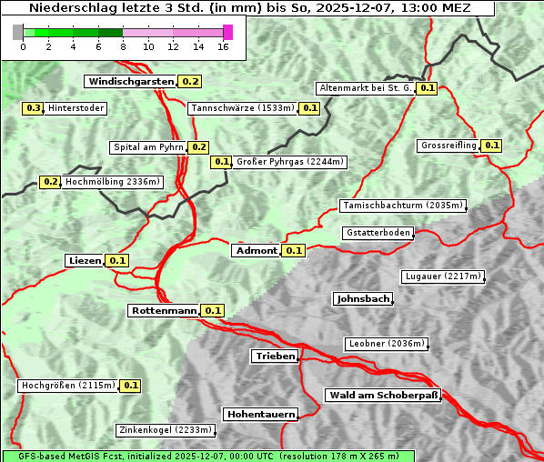 Niederschlag, 7. 12. 2025