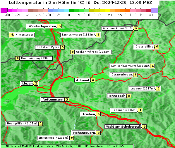 Temperatur, 26. 12. 2024