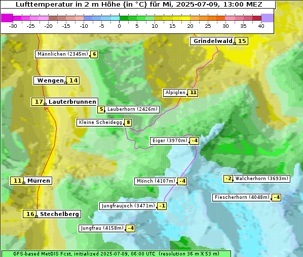 Temperatur, 9. 7. 2025