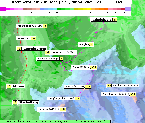 Temperatur, 6. 12. 2025