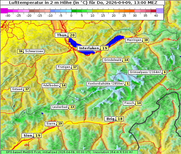 Temperatur, 9. 4. 2026
