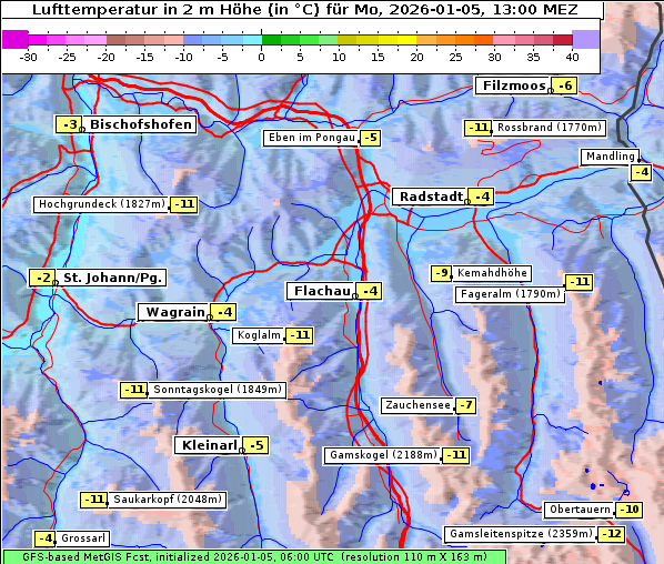 Temperatur, 5. 1. 2026