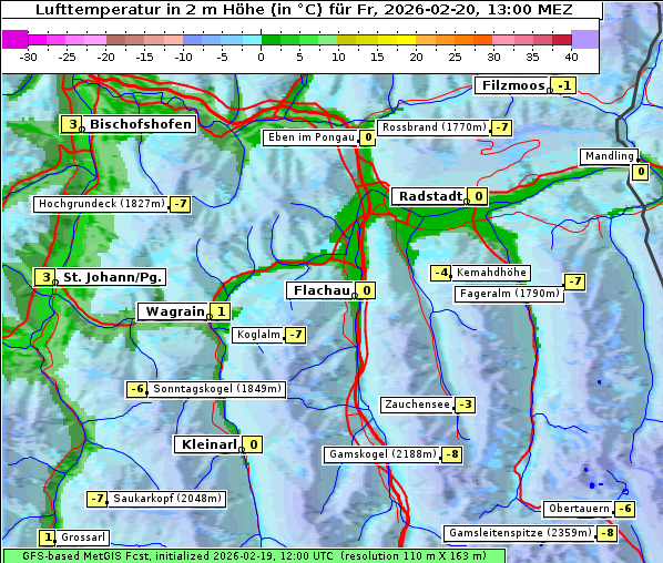 Temperatur, 20. 2. 2026