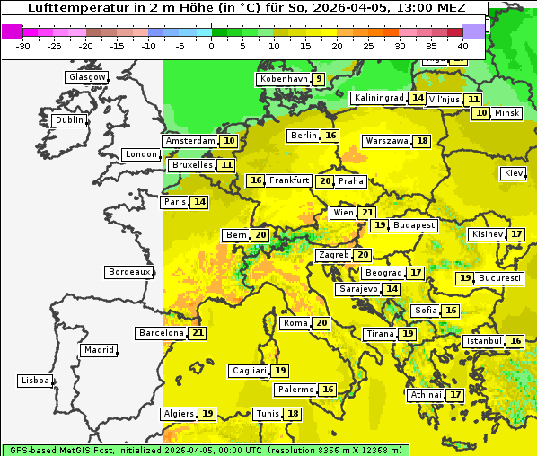 Temperatur, 5. 4. 2026