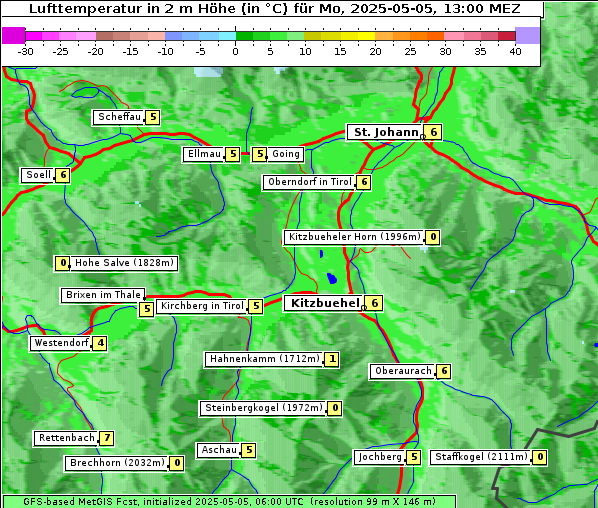 Temperatur, 5. 5. 2025