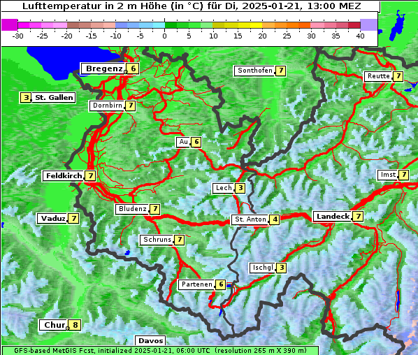 Temperatur, 21. 1. 2025