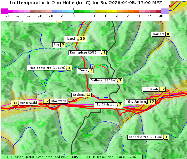 Temperatur, 5. 4. 2026