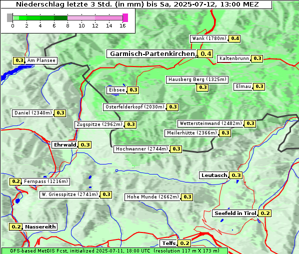 Niederschlag, 12. 7. 2025