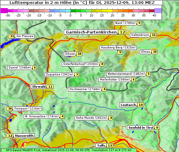 Temperatur, 9. 12. 2025