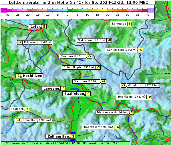 Temperatur, 22. 12. 2024