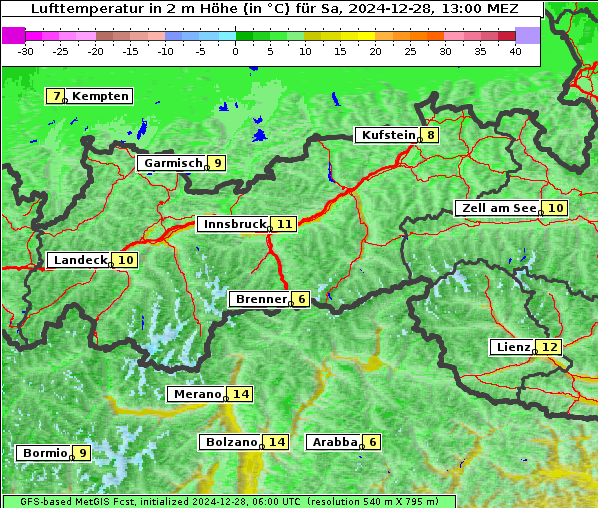 Temperatur, 28. 12. 2024