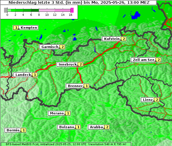 Niederschlag, 26. 5. 2025