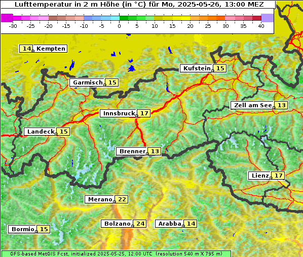 Temperatur, 26. 5. 2025
