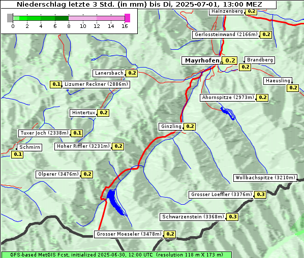 Niederschlag, 1. 7. 2025