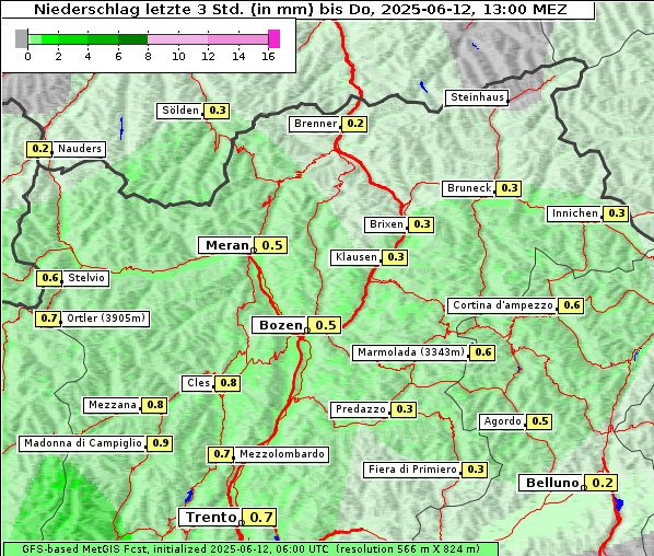 Niederschlag, 12. 6. 2025