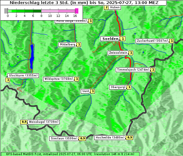 Niederschlag, 27. 7. 2025