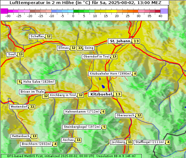Temperatur, 2. 8. 2025