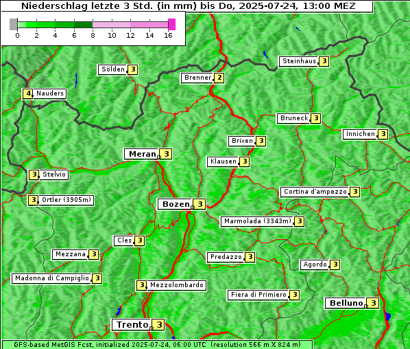 Niederschlag, 24. 7. 2025