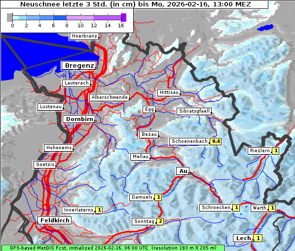 Neuschnee, 16. 2. 2026