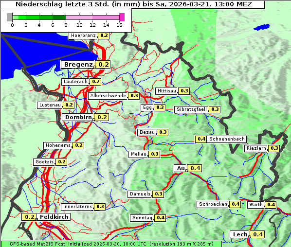 Niederschlag, 21. 3. 2026