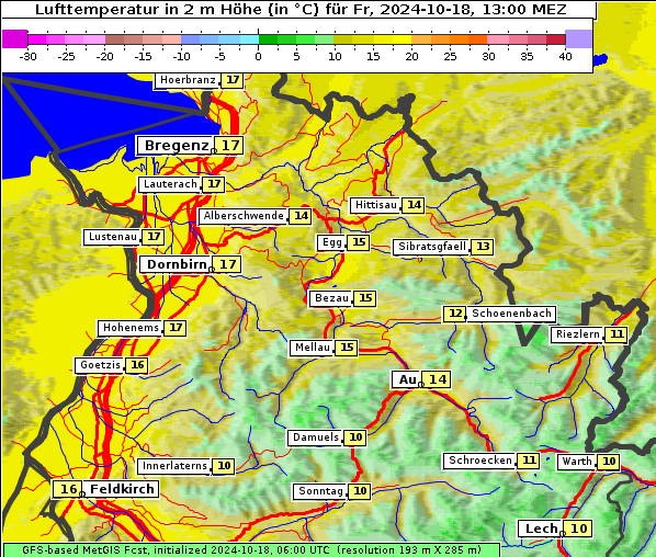 Temperatur, 18. 10. 2024