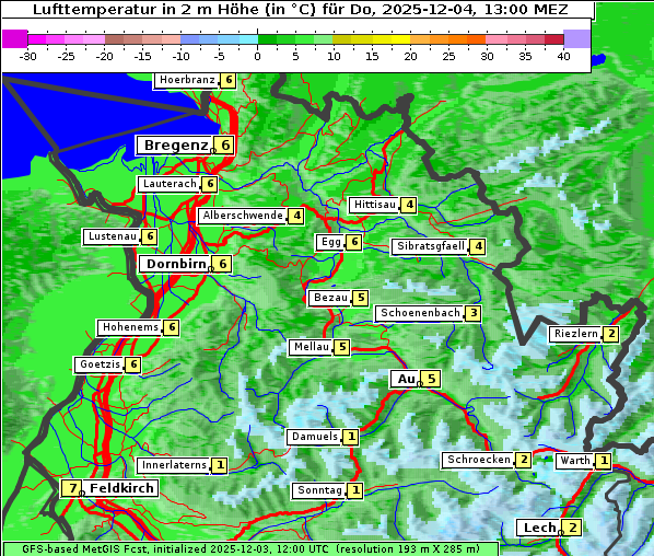 Temperatur, 4. 12. 2025