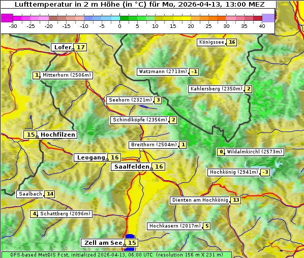 Temperatur, 13. 4. 2026