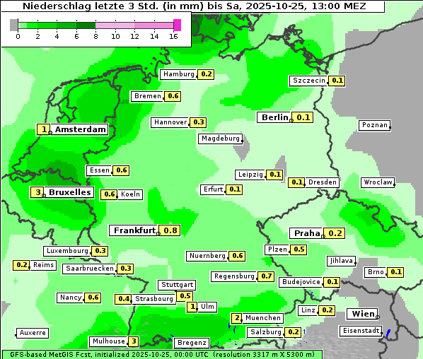 Niederschlag, 25. 10. 2025