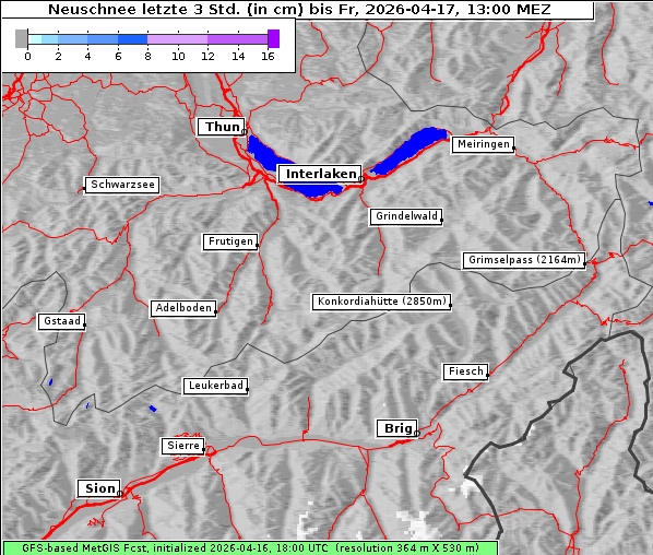 Neuschnee, 17. 4. 2026