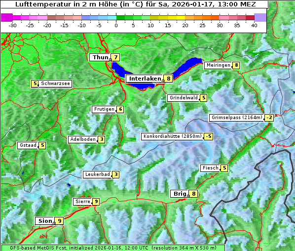 Temperatur, 17. 1. 2026
