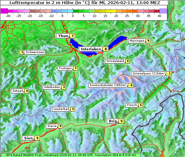 Temperatur, 11. 2. 2026
