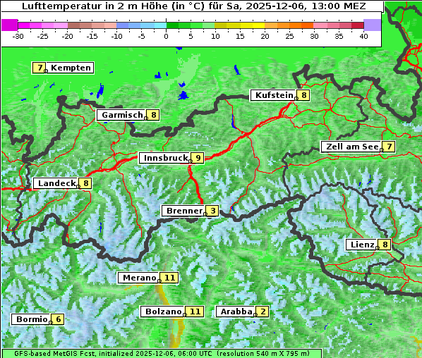 Temperatur, 6. 12. 2025