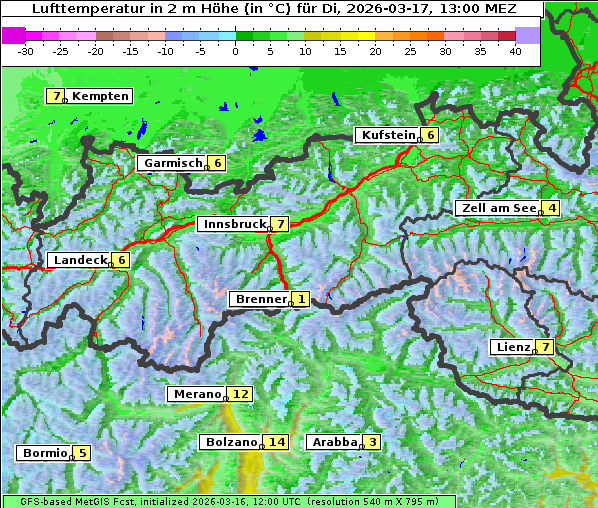 Temperatur, 17. 3. 2026