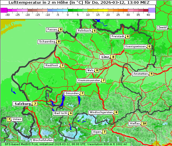 Temperatur, 12. 3. 2026