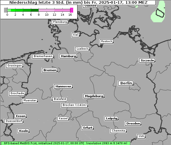 Niederschlag, 17. 1. 2025