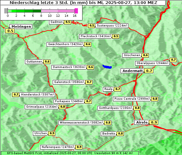 Niederschlag, 27. 8. 2025