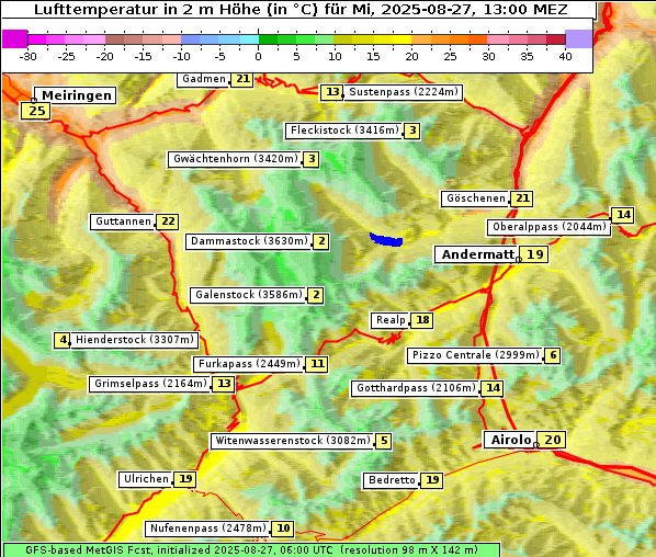 Temperatur, 27. 8. 2025